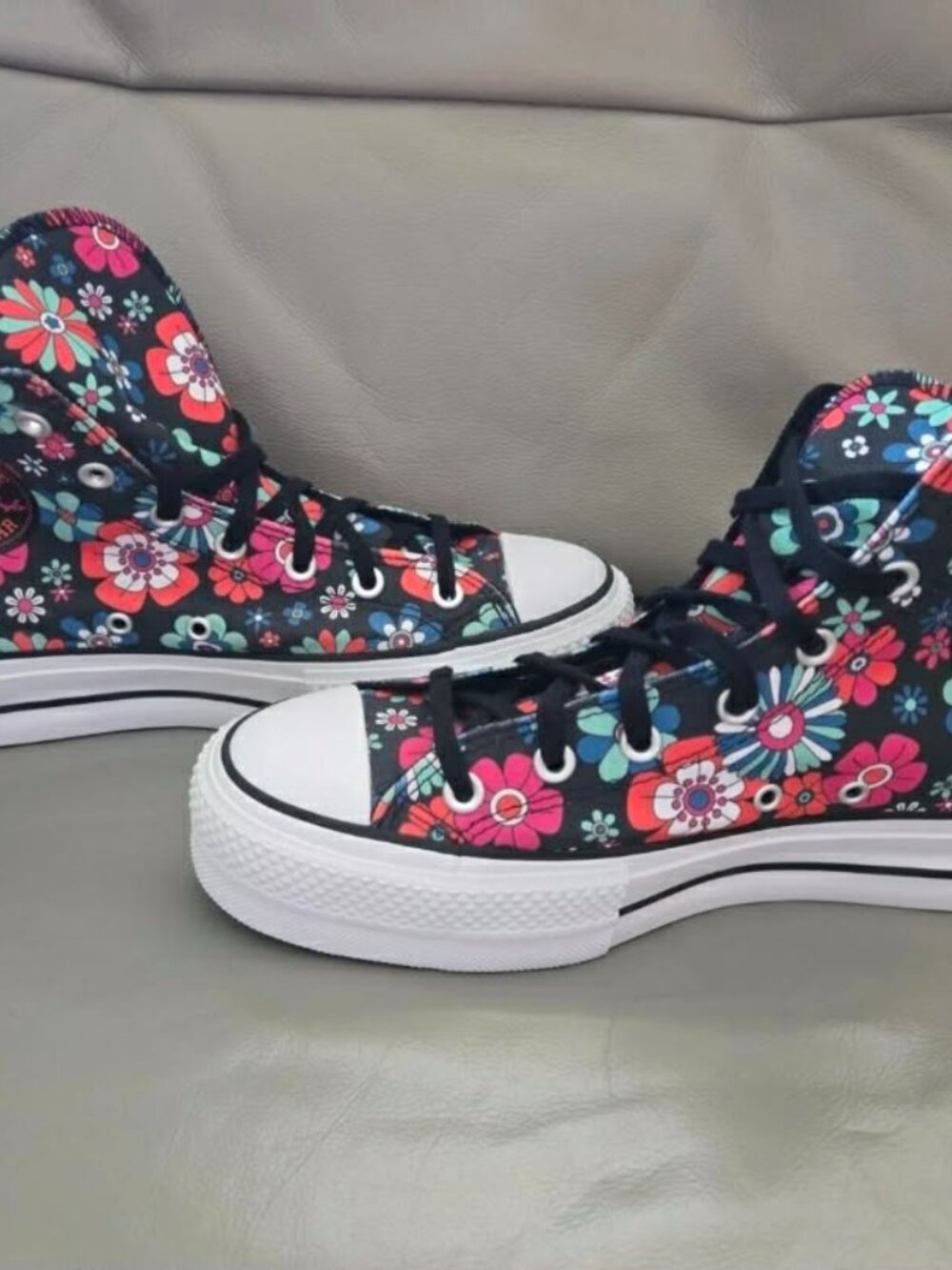 NEW Womens Converse Chuck Taylor All Star Lift Hi Black Y2K Floral Platform 9 - Picture 4 of 6